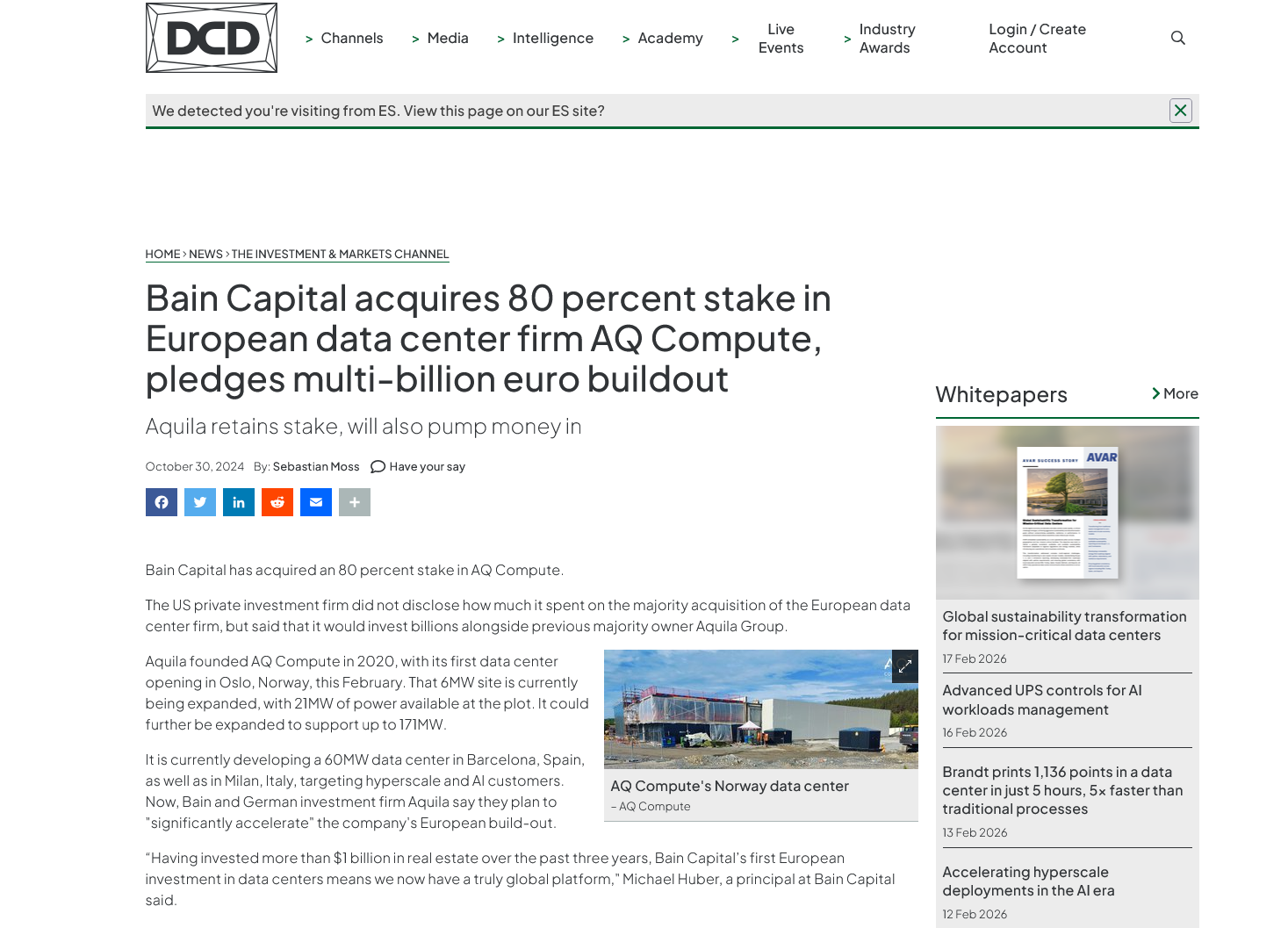 Data Center Dynamics article